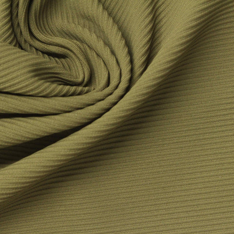 Striped Nylon Stretch Knit Fabric, 280 gsm, 147 cm — Khaki