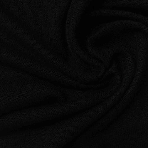 Viscose Polyester Stretch Jersey Knit Fabric, 180 gsm, 160 cm — Black, ref EF-224606