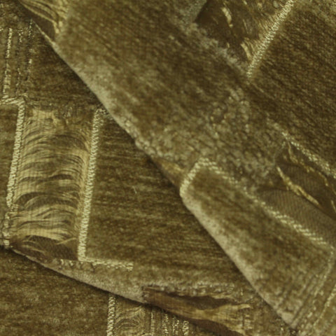 Olive Geometric Chenille, Poly-Nylon