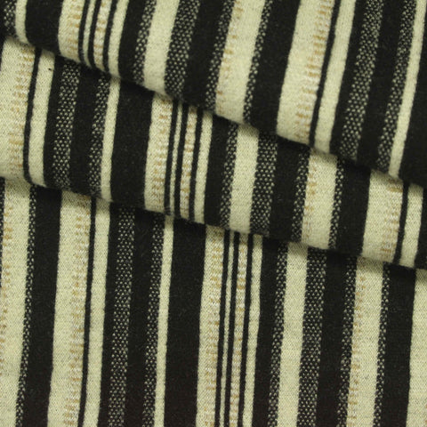 Black Stripes Interlock Knit, Poly-Viscose, 360 gsm