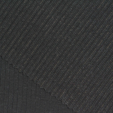 Tencel Lyocell Stretch Rib Knit Fabric, 280 gsm — Black