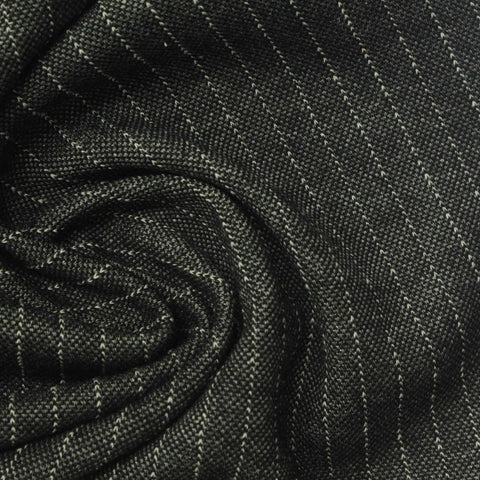 White Vertical-Pinstripe Interlock Knit, Viscose-Poly, 270 gsm