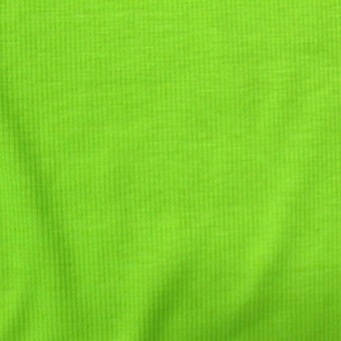 Bright Lime Rib Knit, Poly-Cotton