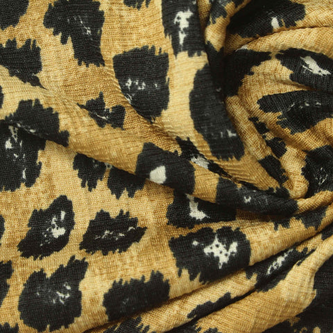Black Leopard Crepe, Polyester
