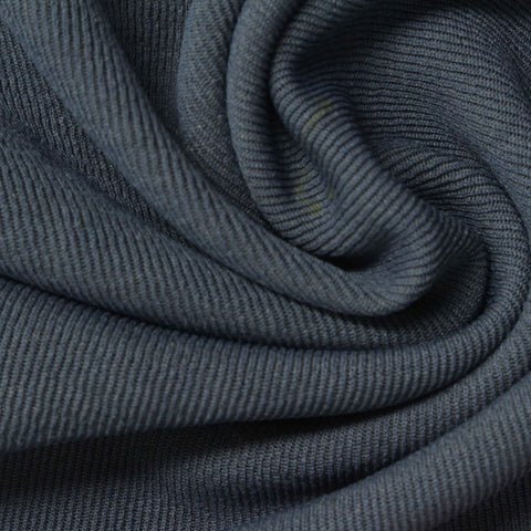 Dark Blue Marl Rib Knit, Polyester, 290 gsm