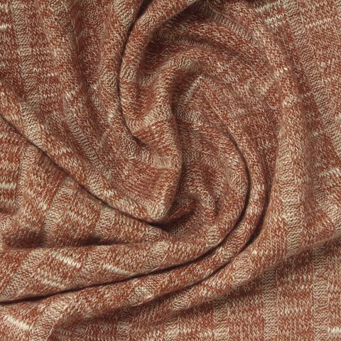 Cream Marl Rib Knit, Viscose-Poly, 250 gsm