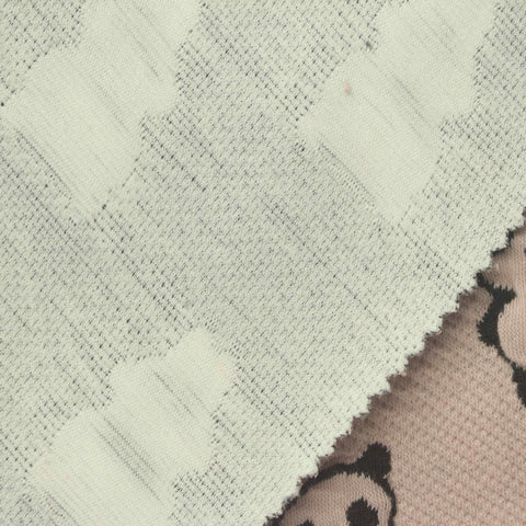 Jacquard Polyester Cotton Stretch Knit Fabric, 340 gsm, 165 cm — Beige