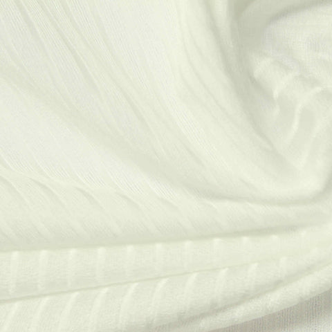 Polyester Stretch Rib Knit Fabric, 220 gsm, 165 cm — White