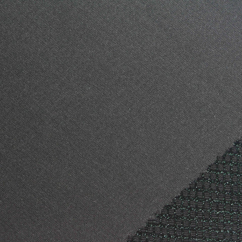 Plaid Polyester Metallic Stretch Interlock Knit Fabric, 166 gsm, 157 cm — Black
