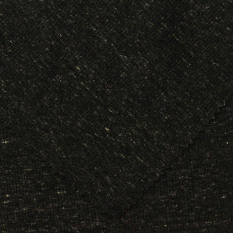 Dark Grey Marl Rib Knit, Poly-Cotton, 209 gsm
