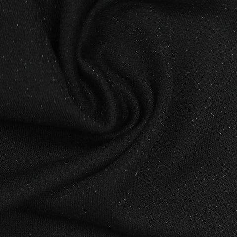 Black Marl Ponte Knit, Viscose-Poly