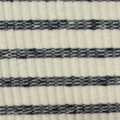 Dark Blue Textured-Stripe Chunky Knit, Viscose-Poly