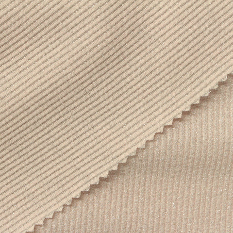 Light Beige Marl Rib Knit, Polyester, 200 gsm