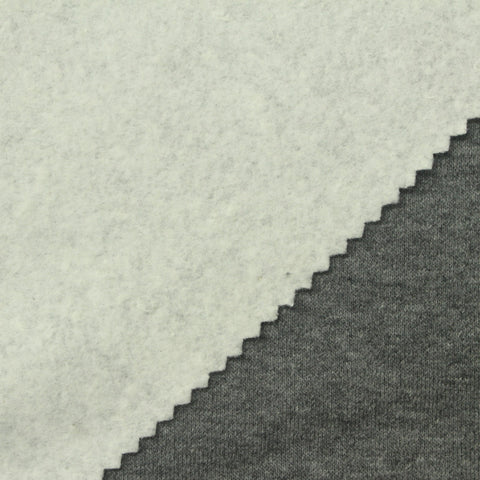 Heather Grey Marl French Terry, Poly-Cotton, 275 gsm