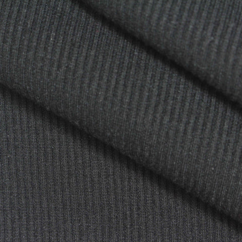 Polyester Stretch Rib Knit Fabric, 465 gsm, 130 cm — Grey