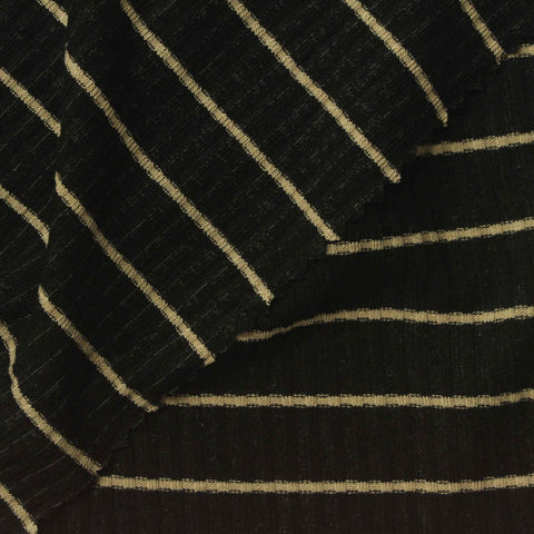 Beige Horizontal-Stripe Rib Knit, Viscose