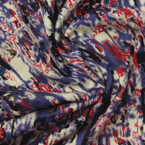 Purple Splatters Jersey Knit, Cotton-Linen