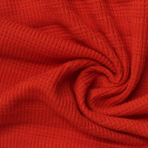 Striped Polyester Stretch Knit Fabric, 240 gsm, 150 cm — Red