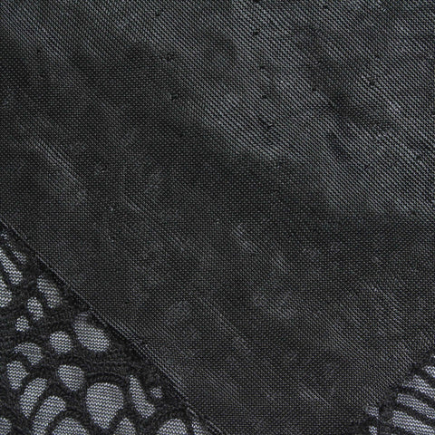 Black Openwork Jacquard, Polyester, 200 gsm, 155 cm
