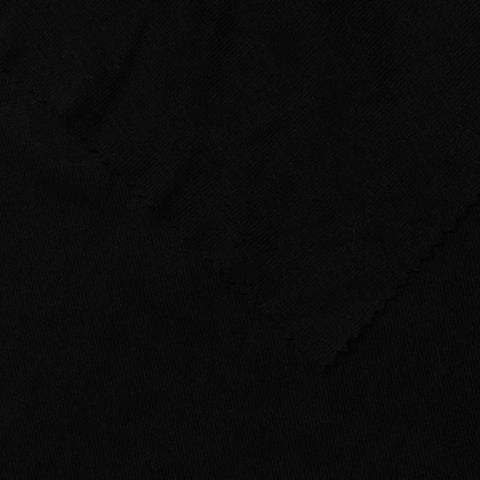 Viscose Stretch Rib Knit Fabric, 203 gsm — Black