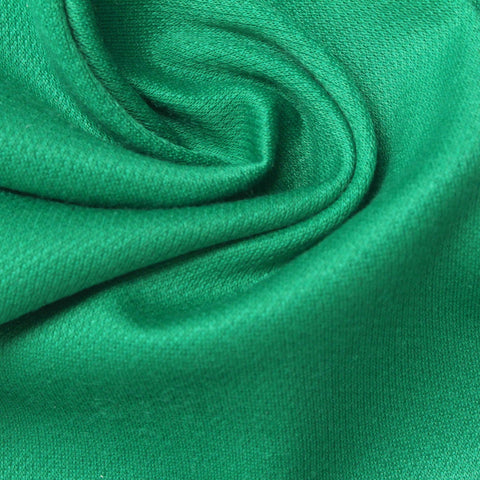 Polyester Cotton Stretch Scuba Knit Fabric, 220 gsm, 185 cm — Green