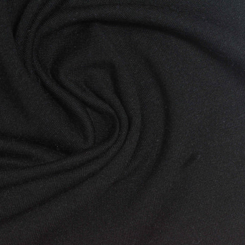 French Terry Fabric, 265 gsm, 155 cm — Black