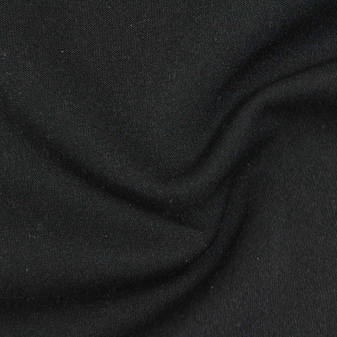 Polyester Nylon Stretch Fleece Fabric, 240 gsm, 135 cm — Black