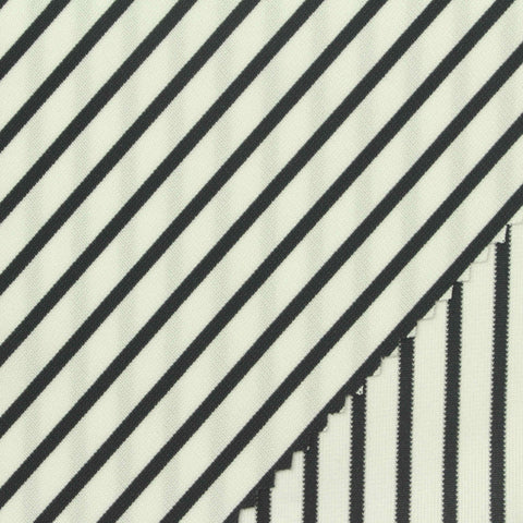 Black Vertical-Stripe Warp Knit, Polyester, 150 gsm, 155 cm