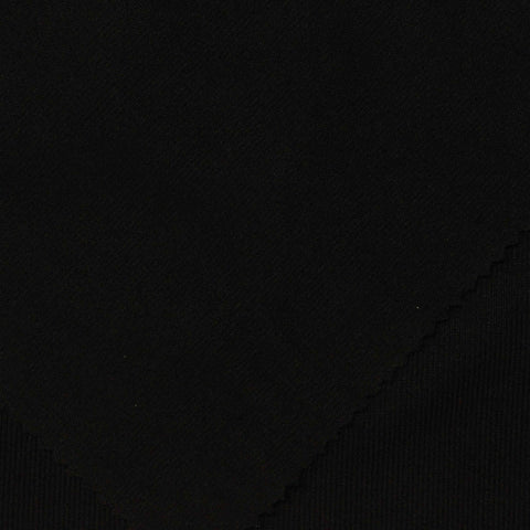 Polyester Stretch Rib Knit Fabric, 284 gsm, 160 cm — Black