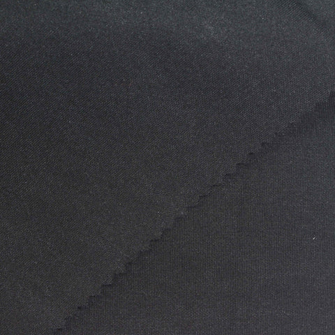 Viscose Nylon Stretch Ponte Knit Fabric, 380 gsm — Black