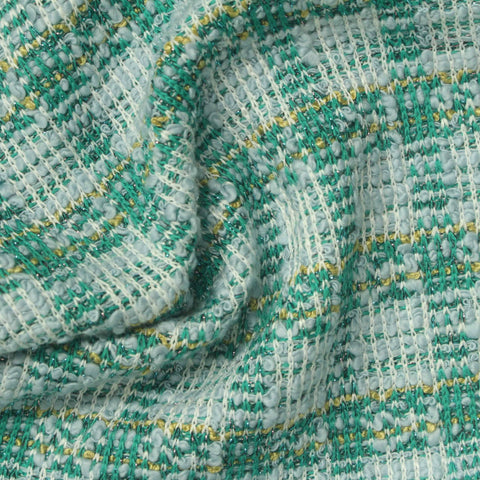 Green Plaid Bouclé, Poly-Cotton