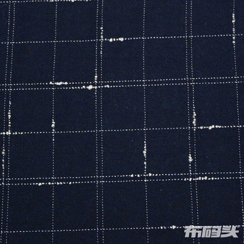 Navy Check Woven, Wool-Nylon