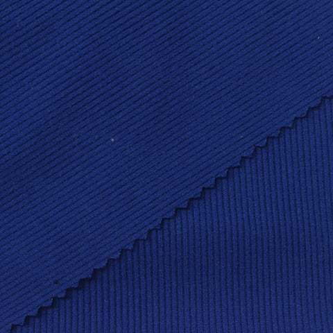 Brushed Polyester Stretch Rib Knit Fabric, 200 gsm, 140 cm — Blue