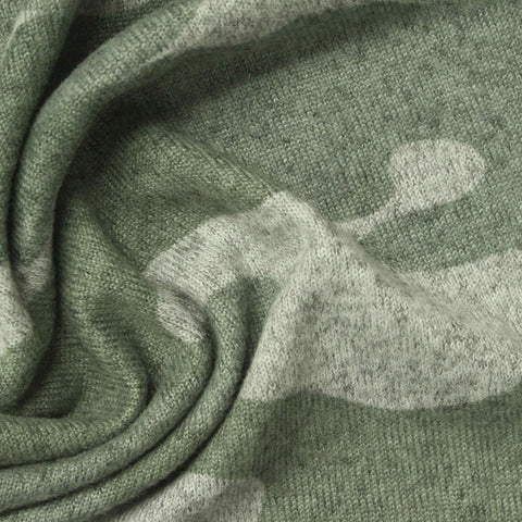Green Camo Knit, Polyester, 216 gsm