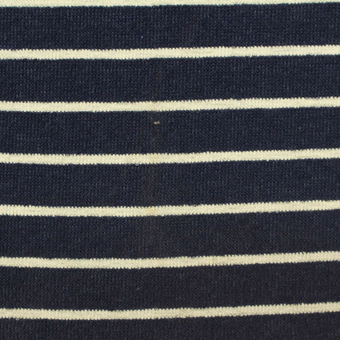 Navy Horizontal-Stripe Knit, Polyester, 210 gsm