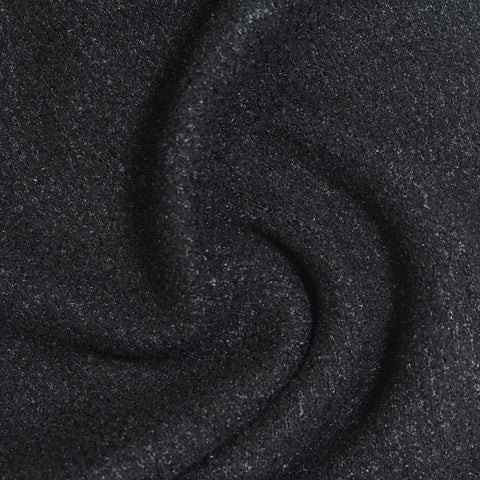 Dark Grey Marl Interlock Knit, Poly-Nylon, 418 gsm