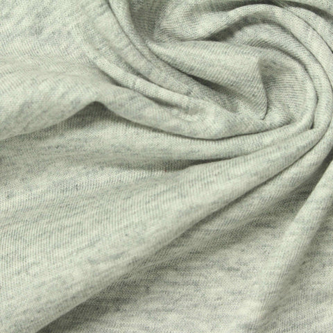 Light Grey Marl Jersey Knit, Cotton, 125 gsm