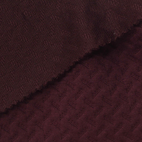 Dark Burgundy Geometric-Chevron Jacquard, Poly-Cotton