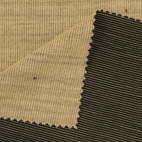 Beige Horizontal-Stripe Velvet, Polyester