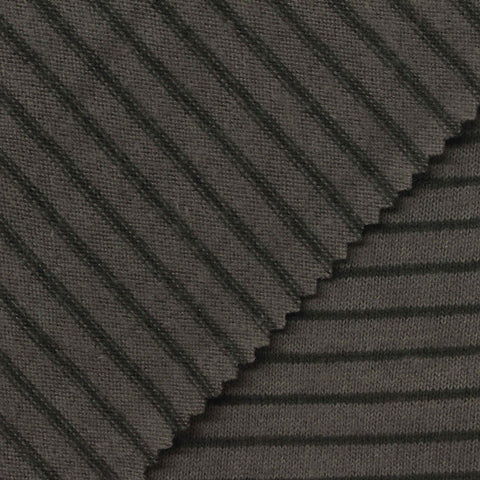 Dark Grey Horizontal-Stripe Chunky Knit, Viscose-Poly, 300 gsm