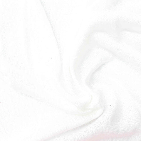 Jacquard Polyester Cotton Pointelle Knit Fabric, 126 gsm, 174 cm — White