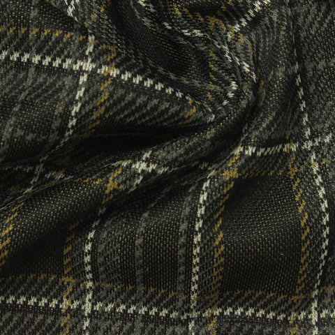 Dark Grey Plaid Jacquard, Polyester, 224 gsm