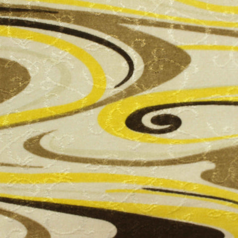 Yellow Abstract-Swirl Jacquard, Polyester