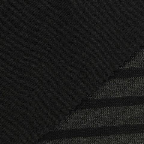Dark Grey Horizontal-Stripe Rib Knit, Polyester, 240 gsm