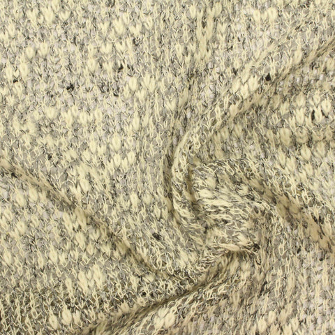 Light Cream Marl Chunky Knit, Cotton-Poly, 146 gsm