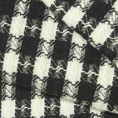 Black Houndstooth Bouclé, Polyester, 390 gsm