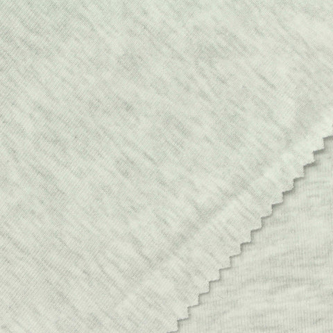 Light Grey Marl Rib Knit, Cotton-Viscose, 230 gsm