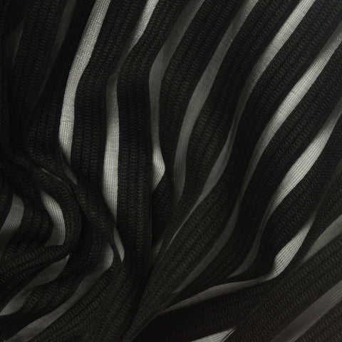 Black Diagonal-Stripe Knit, Polyester
