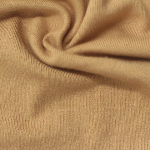 Polyester Viscose Stretch Rib Knit Fabric, 330 gsm, 170 cm — Khaki