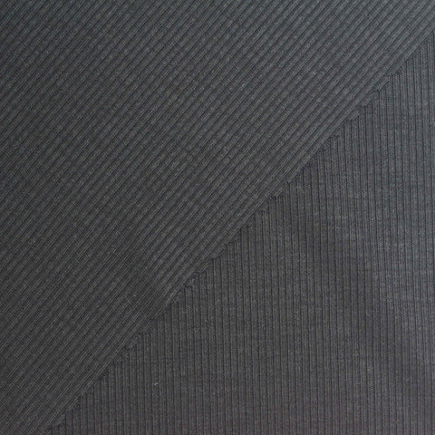 Tencel Lyocell Acetate Stretch Rib Knit Fabric, 215 gsm, 160 cm — Grey